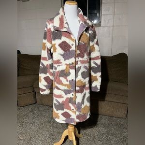Multicolored Sherpa Coat